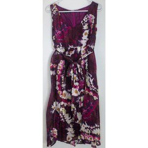 Lafayette 148 purple, pink, and white silk dress